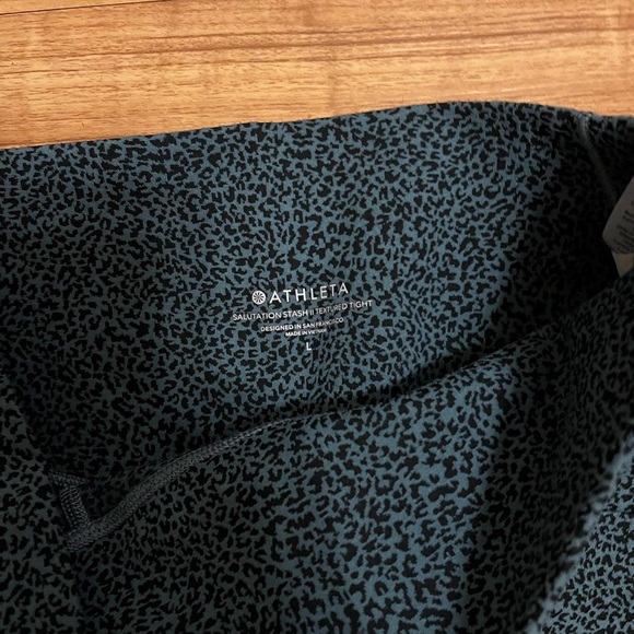 Athleta Blue and Black Patterned Leggings - capri length - Picture 2 of 3